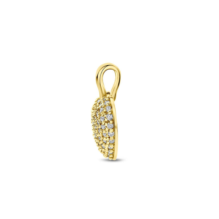 14k Geelgouden hart hanger met lab grown diamant