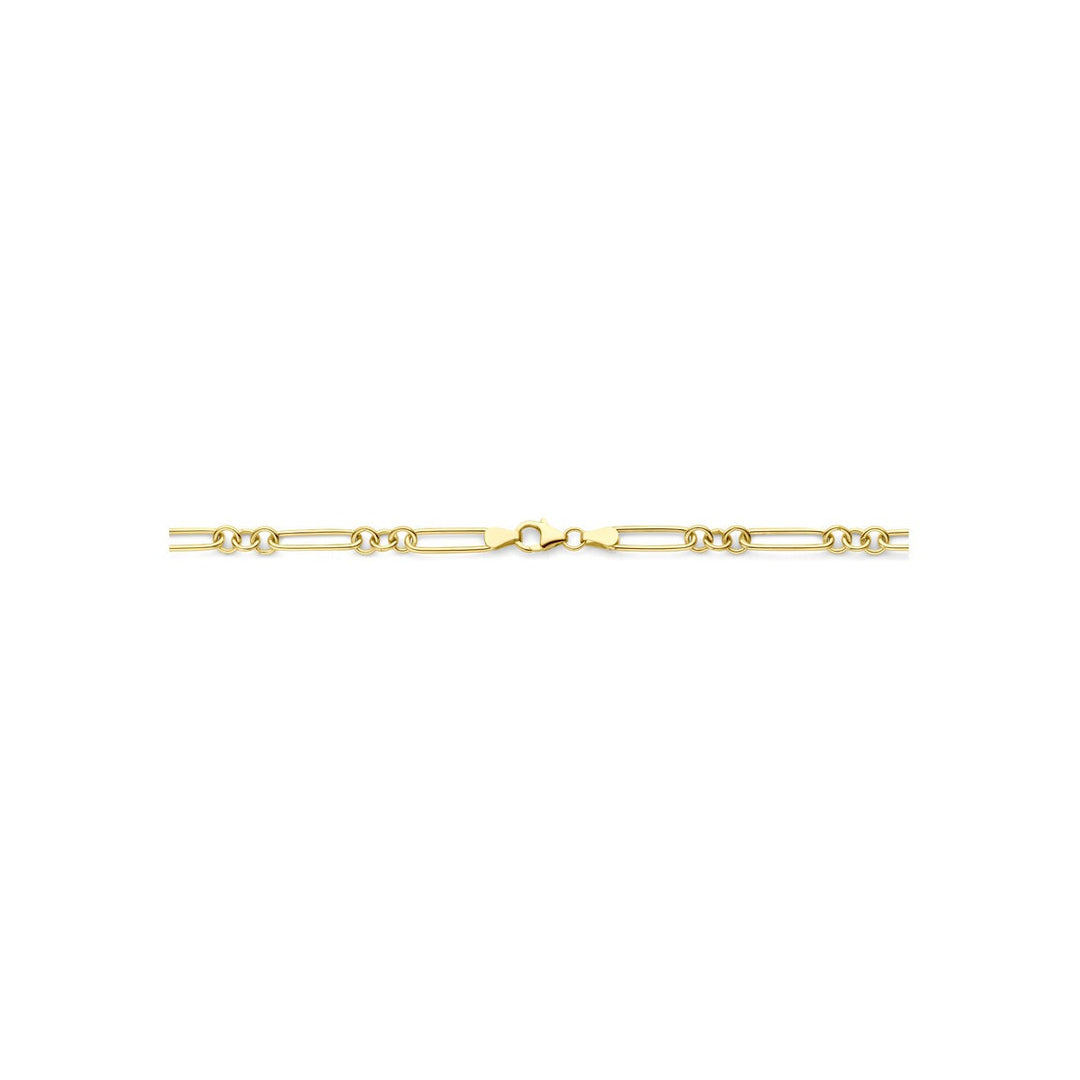 14k Geelgouden ankercollier met 925 zilveren kern