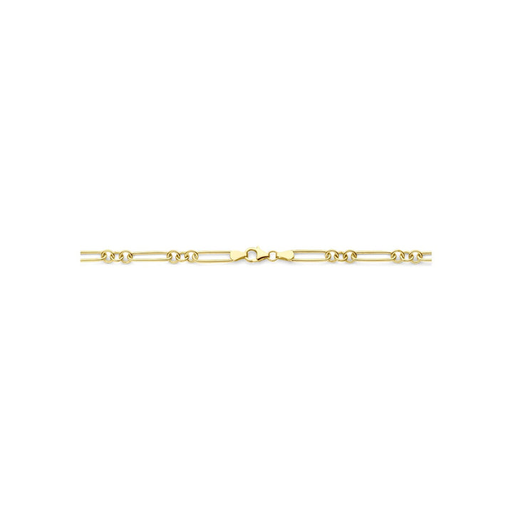 14k Geelgouden ankercollier met 925 zilveren kern