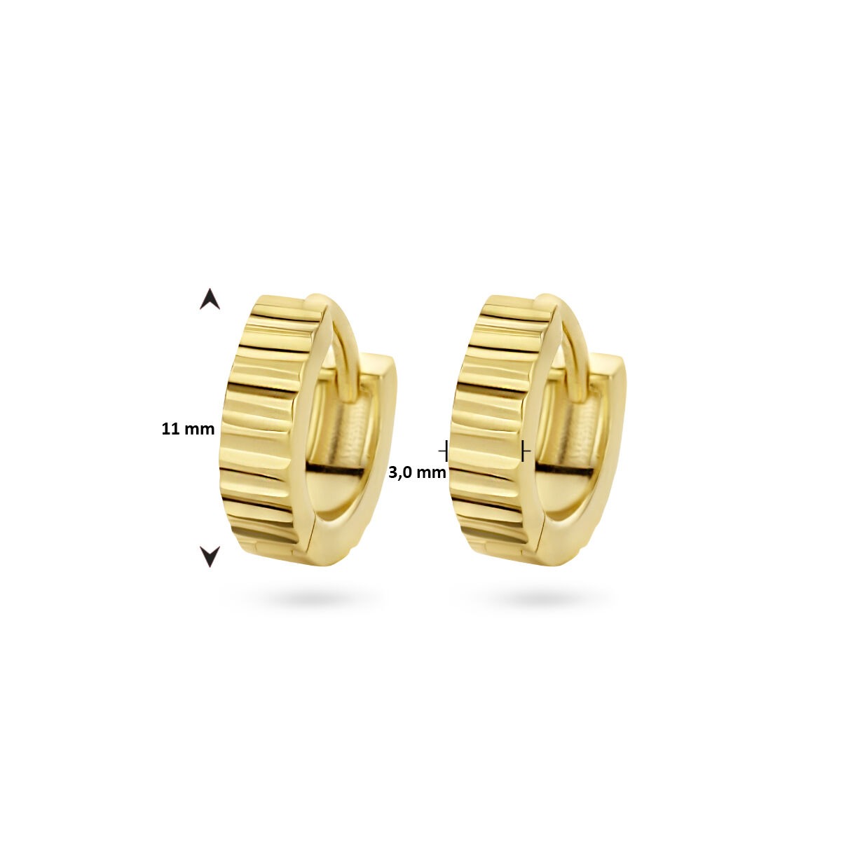 Créoles en argent plaqué or – Ø11 mm