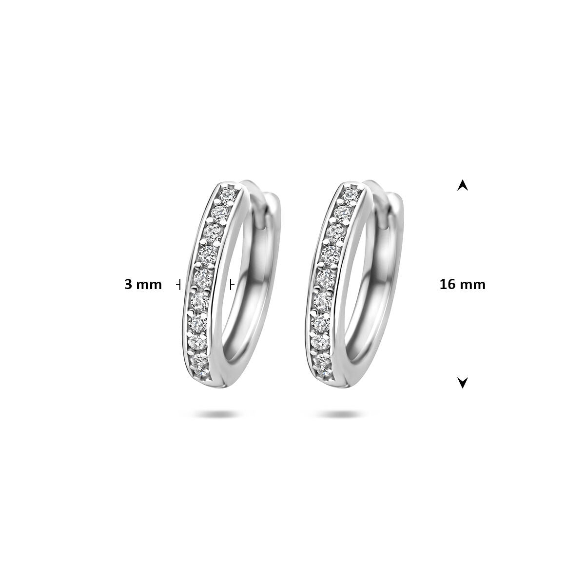 Créoles rhodiées en argent 925 avec zircone