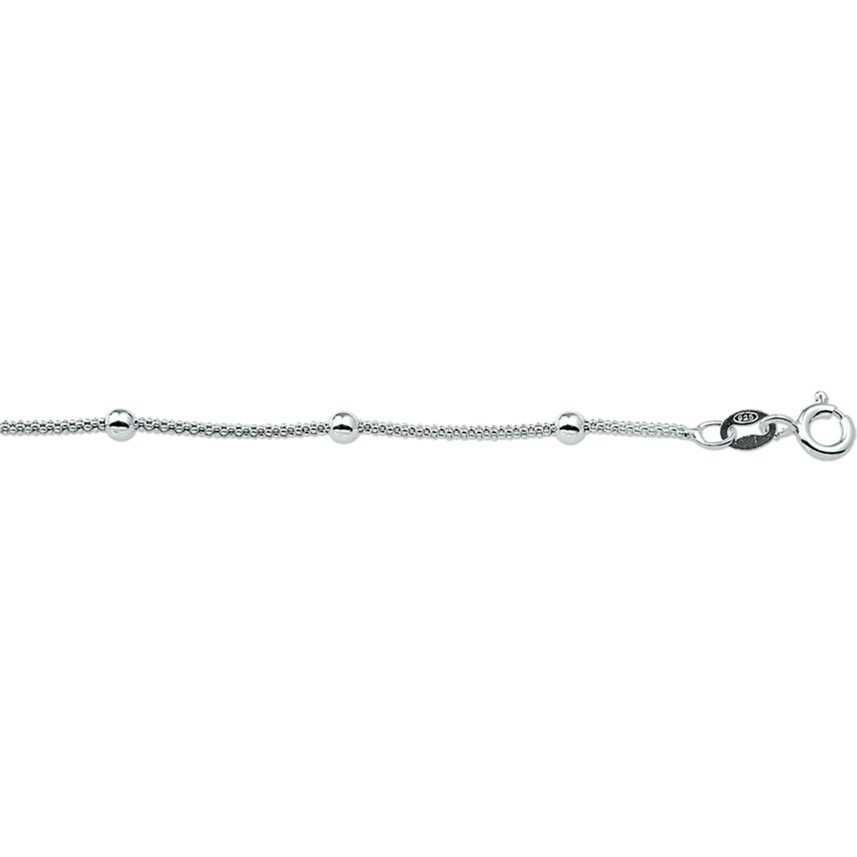 Collier en argent sans pendentif – collier tressé avec des billes