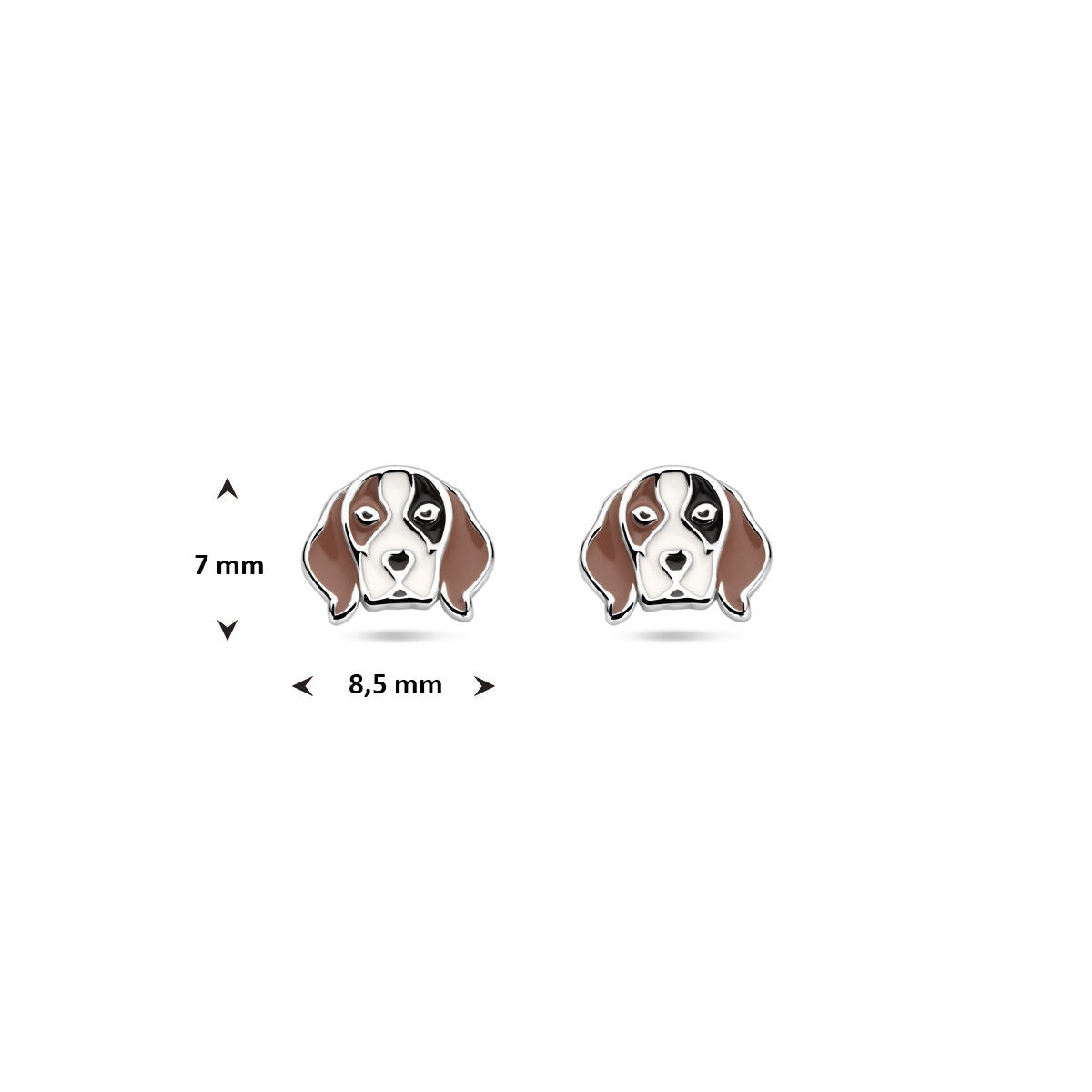 Puces d'oreilles en argent pour enfant chiot 7 mm