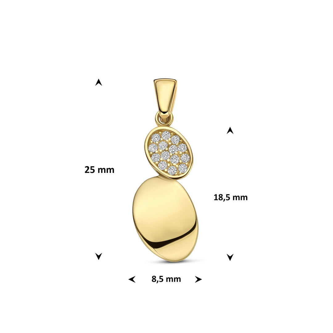 9k Geelgouden hanger met zirkonia