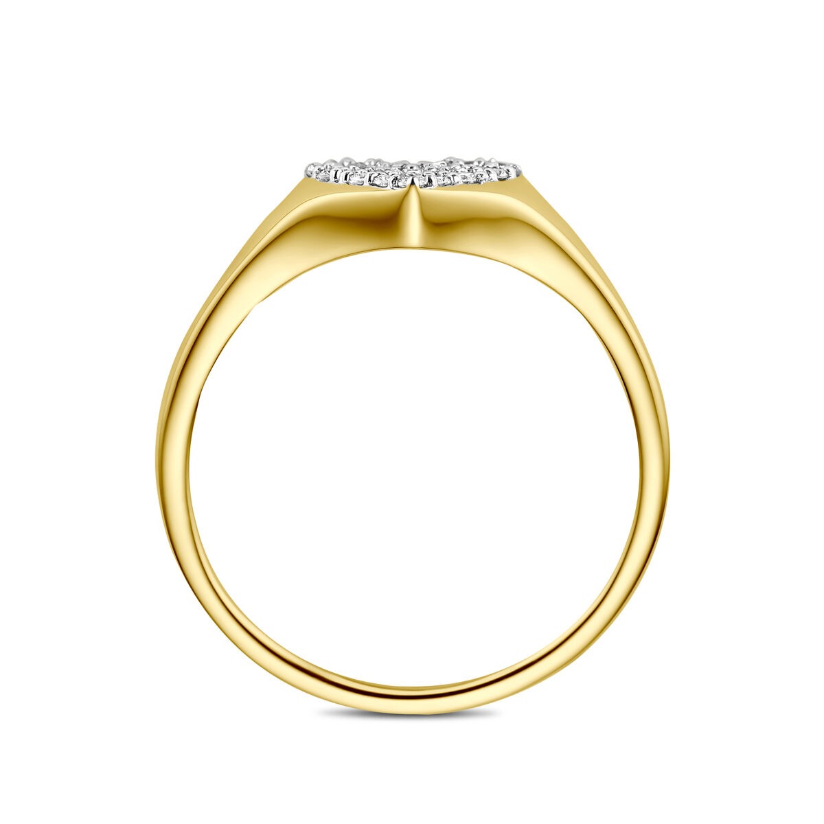 Bague en or jaune 14k avec diamant cultivé en laboratoire 0,12 ct