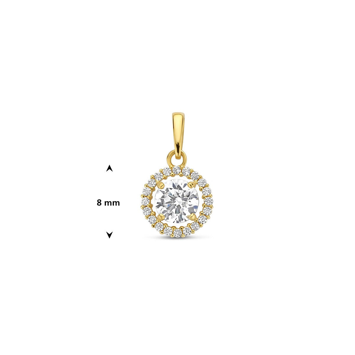 Pendentif en or avec zircone – 14k, style entourage