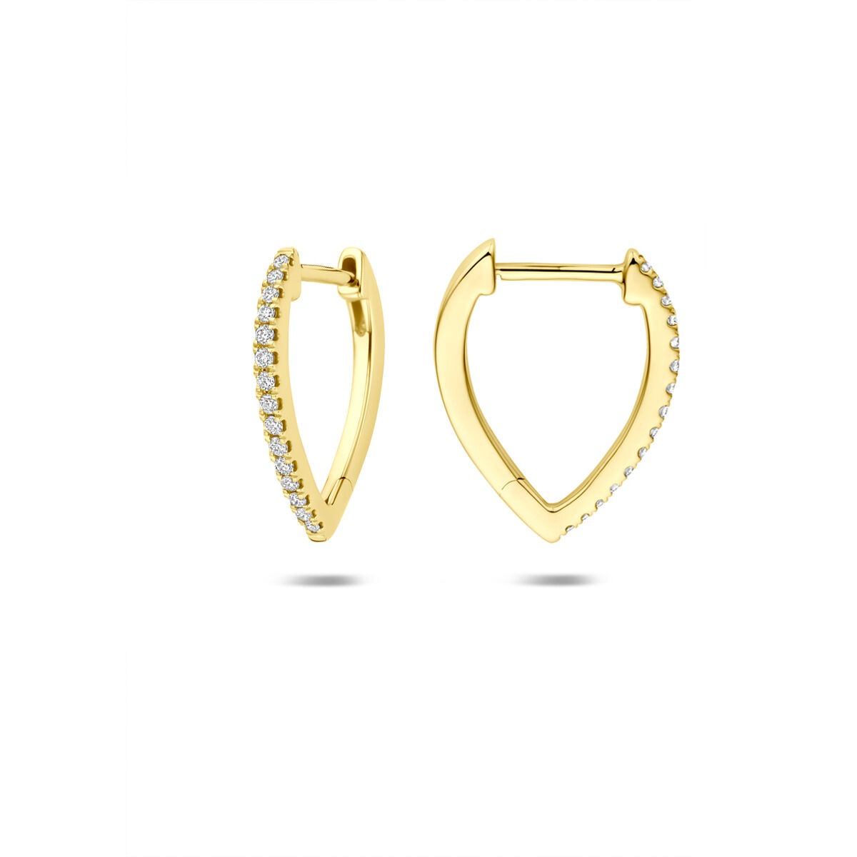 créoles en diamant lab grown 0.12ct (2x 0.06ct) g vs 15 mm or jaune 14K