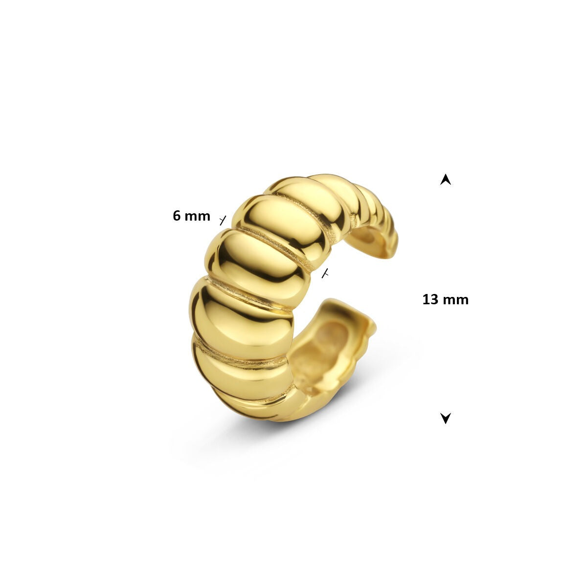Ear cuff en argent plaqué or – accent doré élégant sans piercing