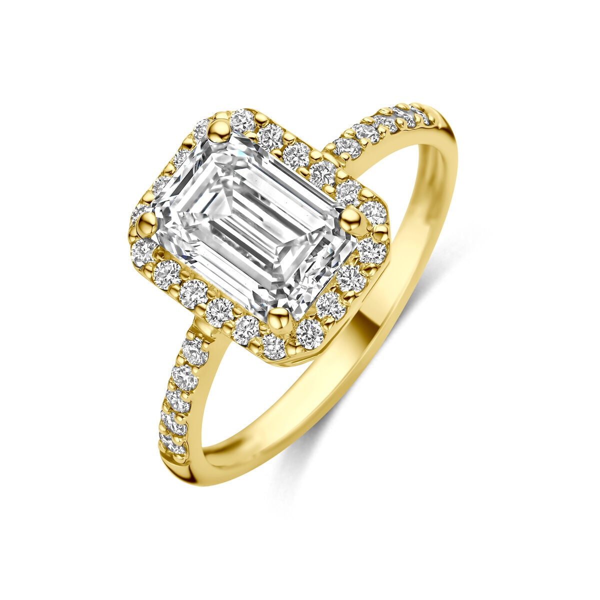 bague en or jaune 14k avec diamant cultivé en laboratoire