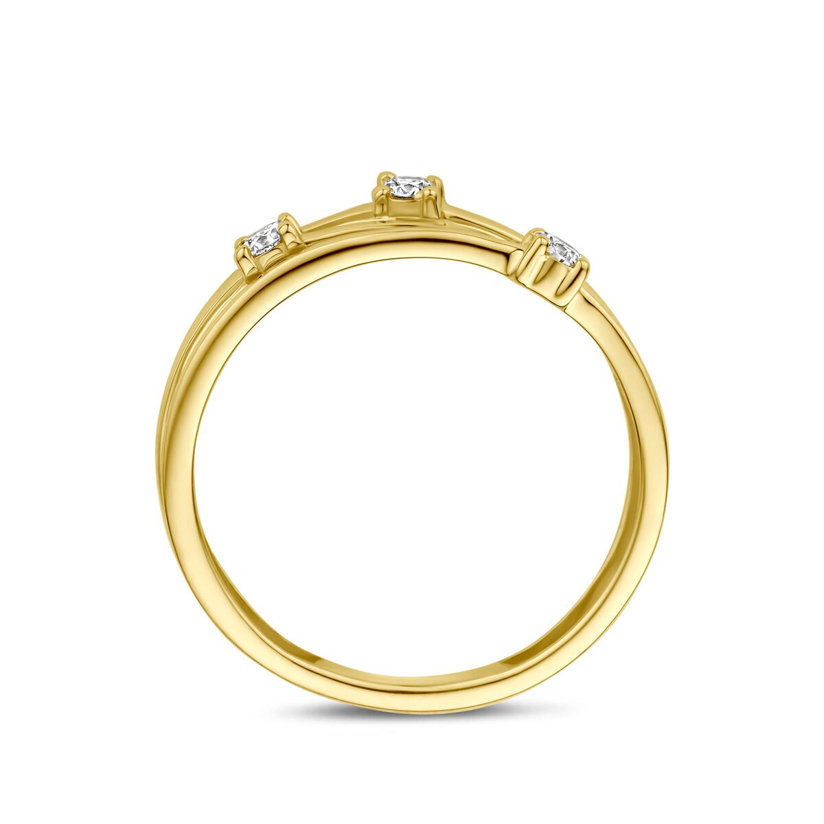 bague en or jaune 14k avec diamants cultivés en laboratoire