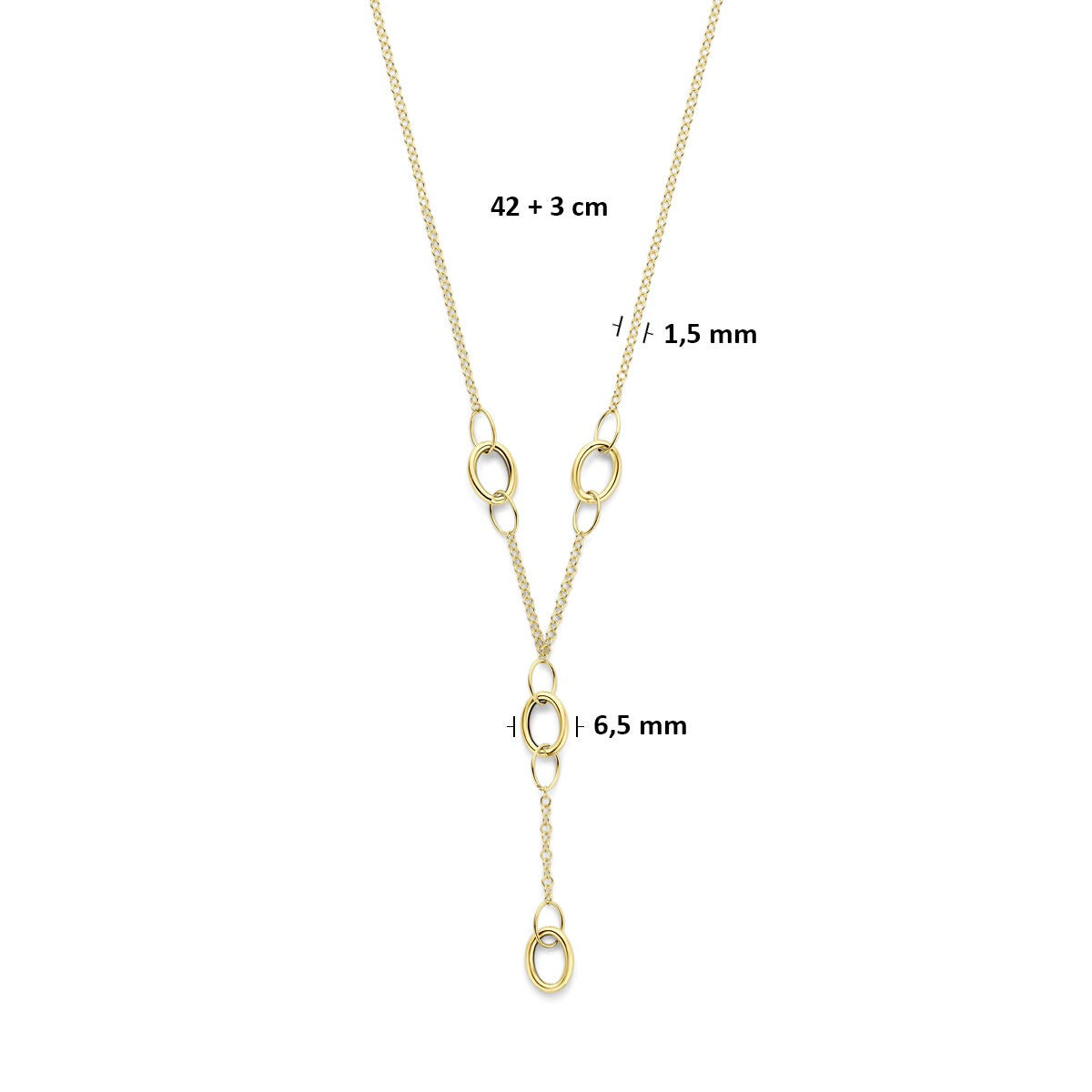 collier y en or jaune 14k