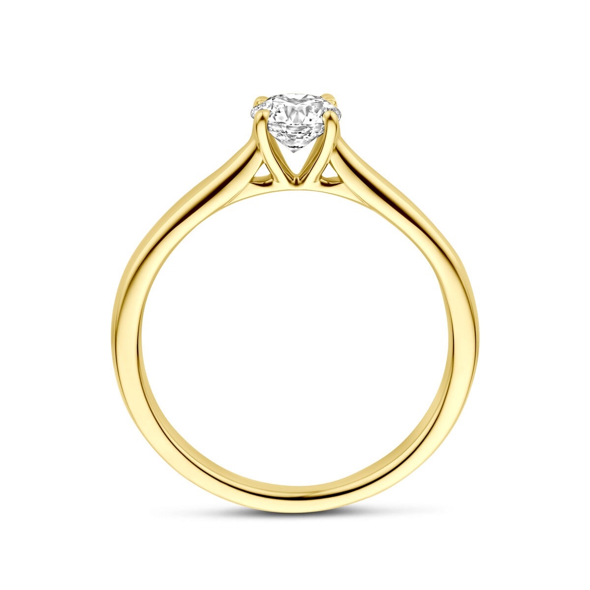 Bague en or jaune 14k avec diamant de 0,50 ct cultivé en laboratoire