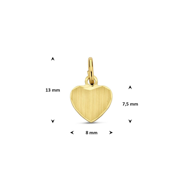 9k Geelgouden graveerhanger hart