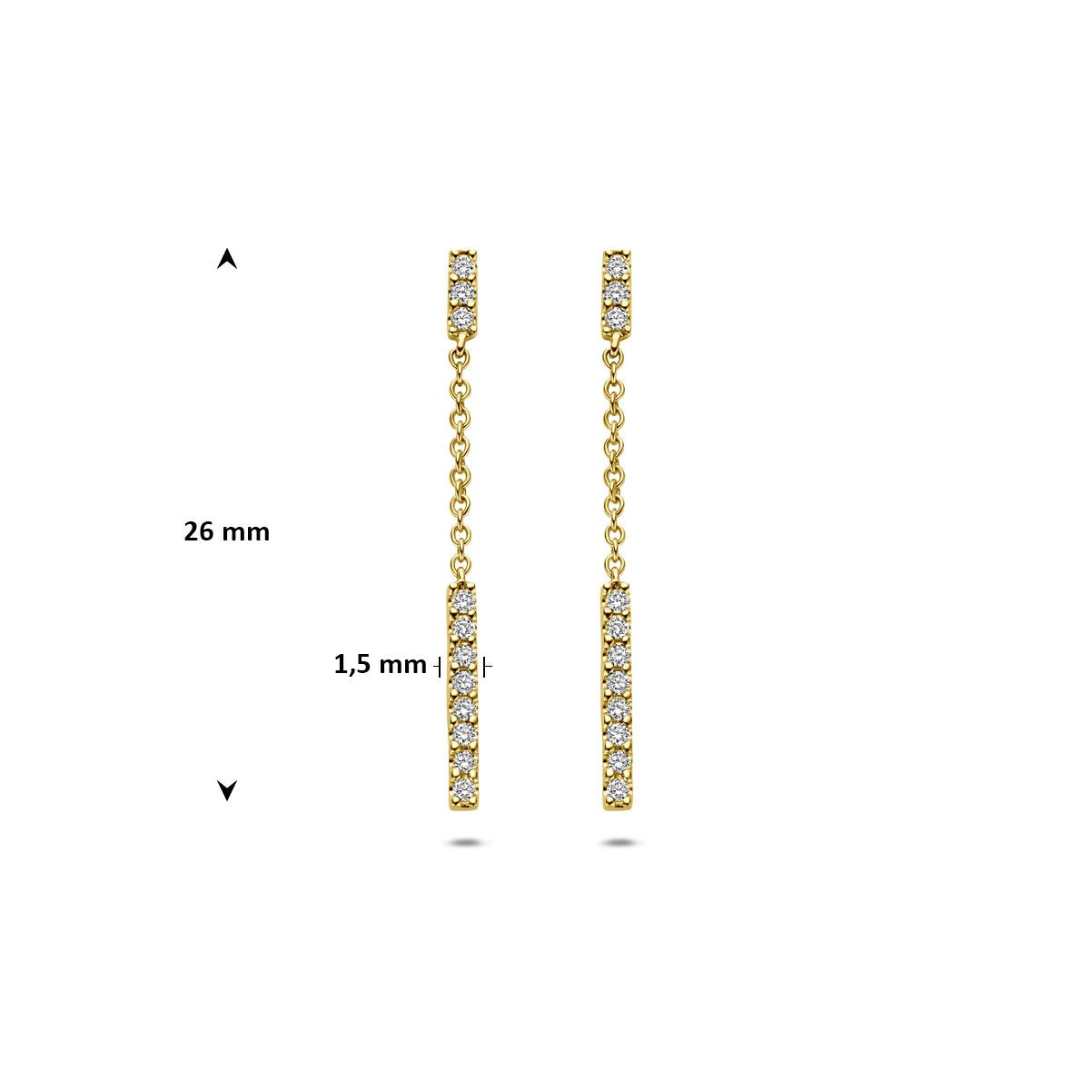 Boucles d'oreilles en or jaune 14k avec diamant