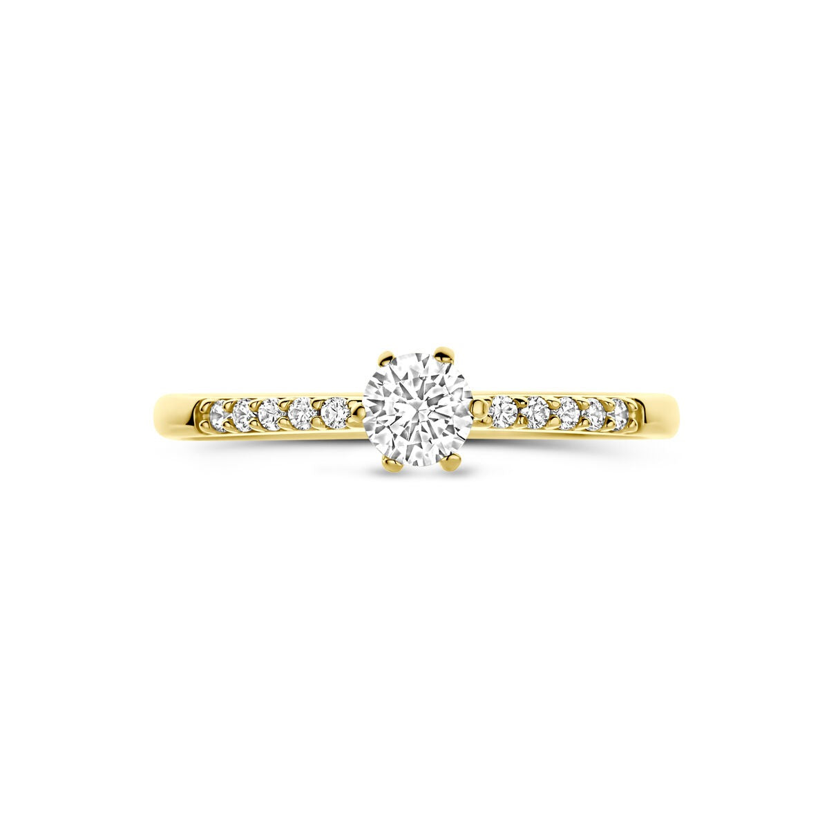 Bague pour femme en or jaune avec zircone – 14k or jaune