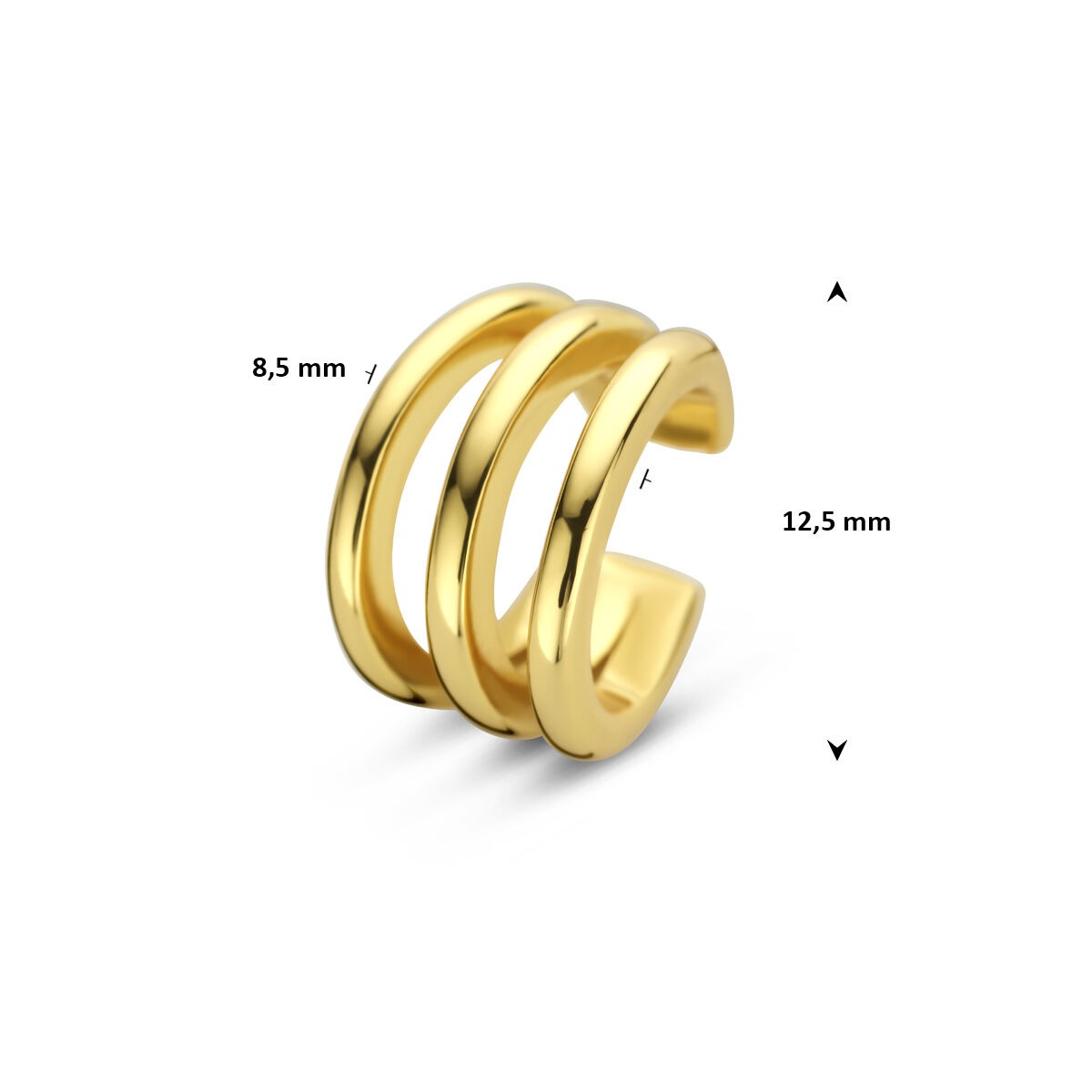 Ear cuff en argent plaqué or de couleur or jaune