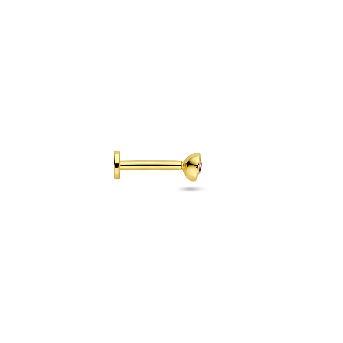 Piercing en argent 925 plaqué or avec strass rose