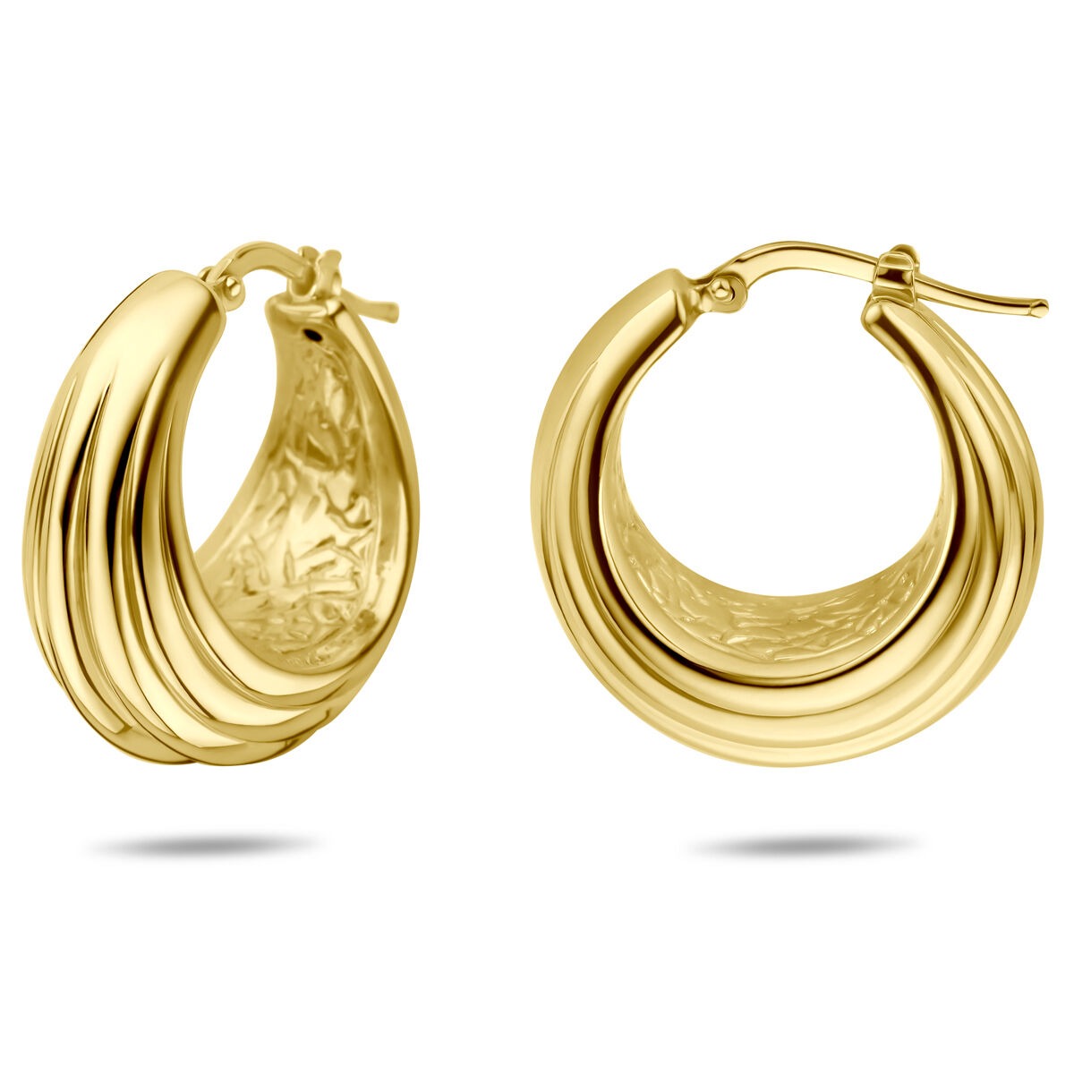 Créoles en argent 925 plaqué or 25,5 x 14 mm pour femme