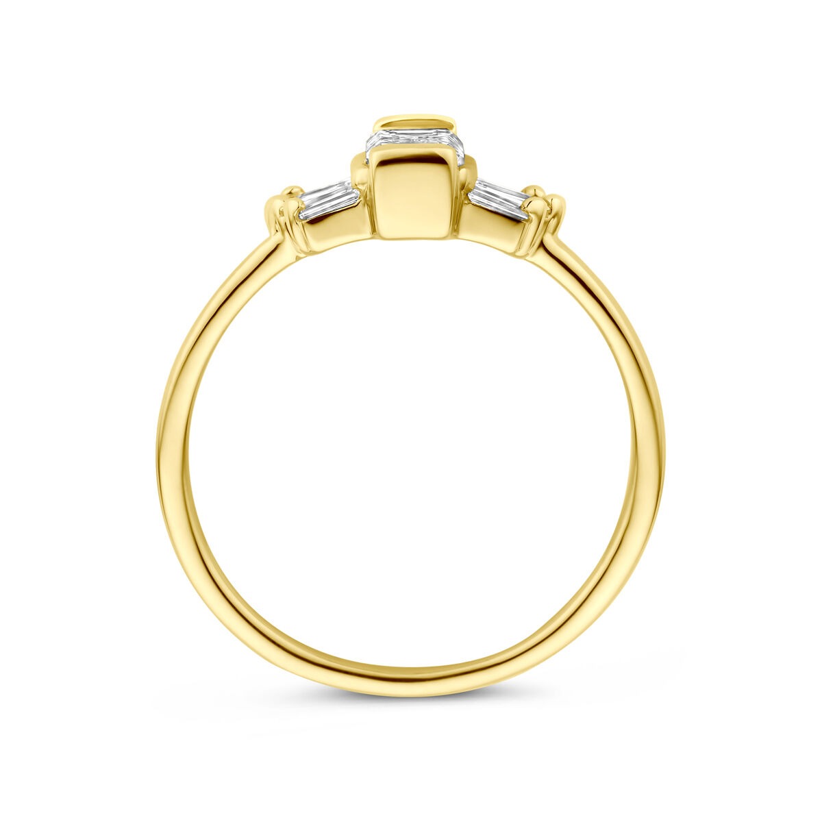 bague pour femme en or jaune 14k avec diamant lab grown de 0.64ct – 7mm de large