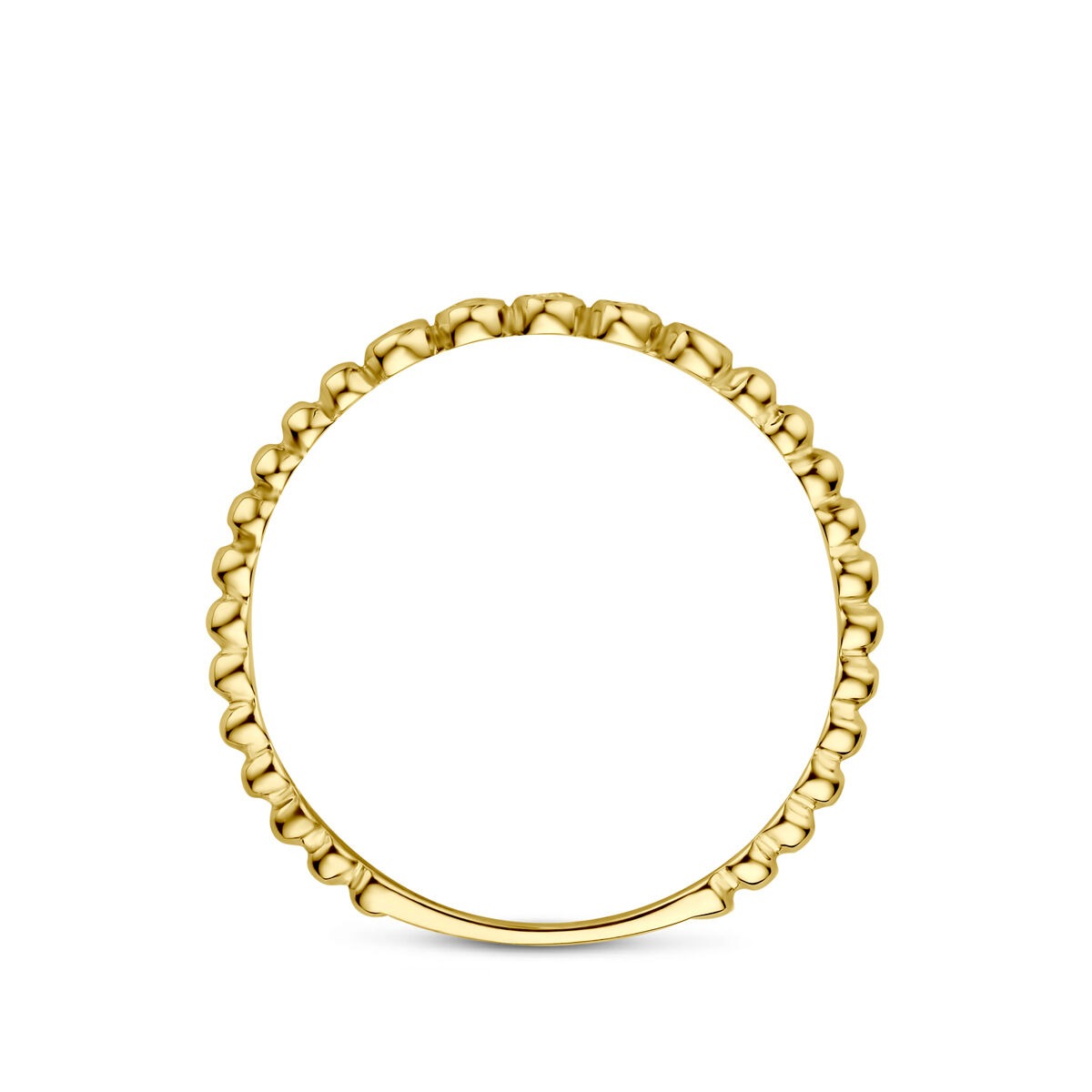 Bague en or jaune 14k avec entourage en zircone