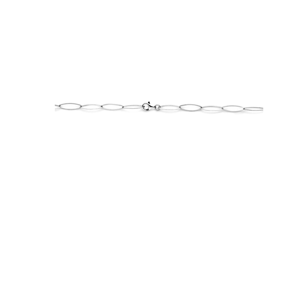 Collier pour femme en argent rhodié à mailles ancre 5,1 mm 45 cm