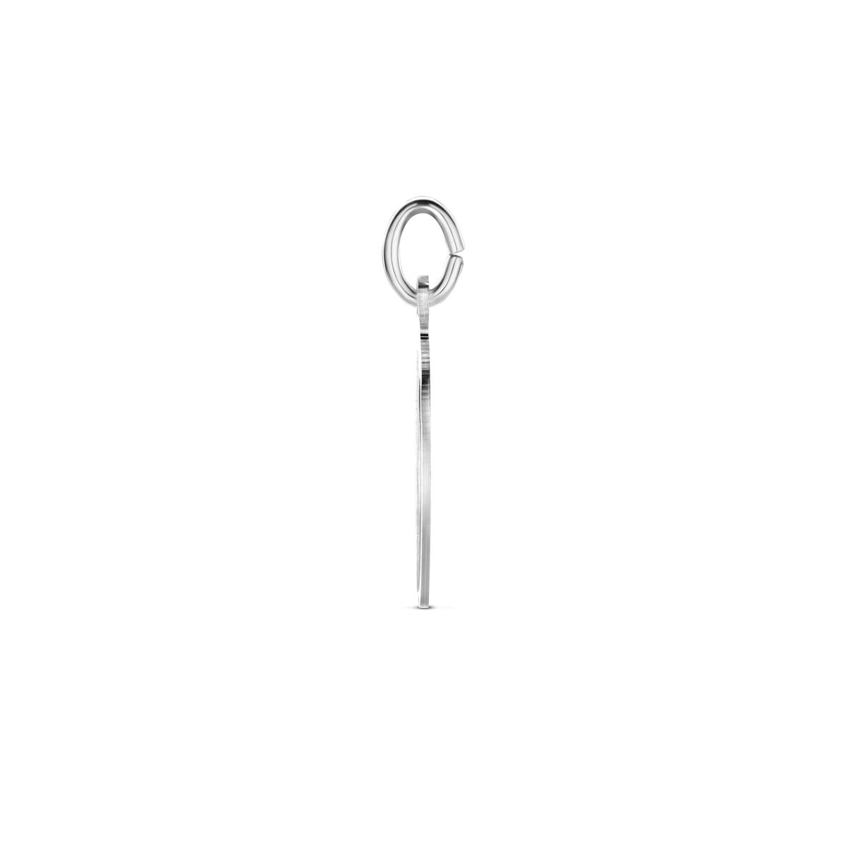 Pendentif ovale en argent – rhodié 925 argent, mat/diamanté, 24 x 12 mm
