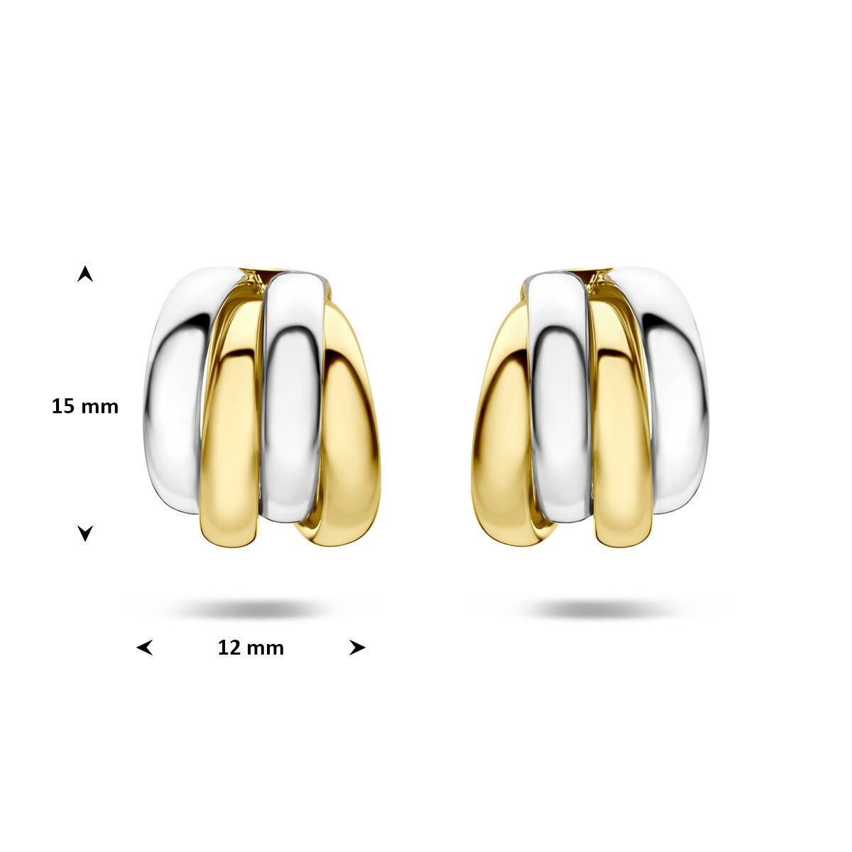 Boucles d'oreilles en argent plaqué or et rhodiées