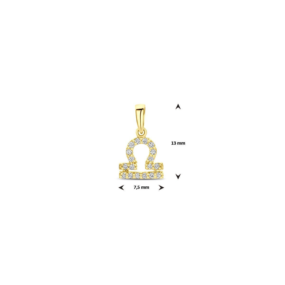 pendentif en or jaune avec diamant du signe astrologique
