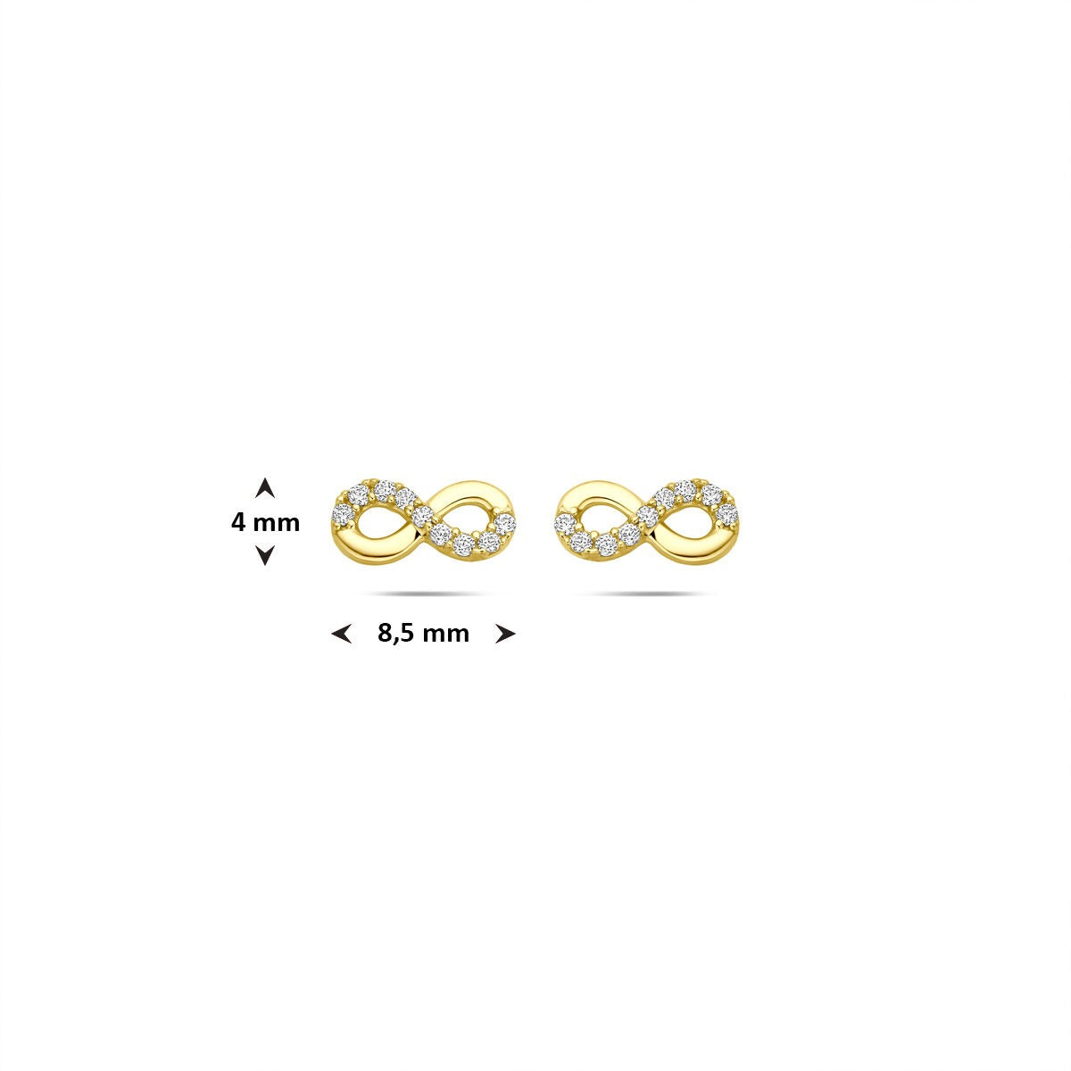 Puces d'oreilles en or avec zircone – 14k
