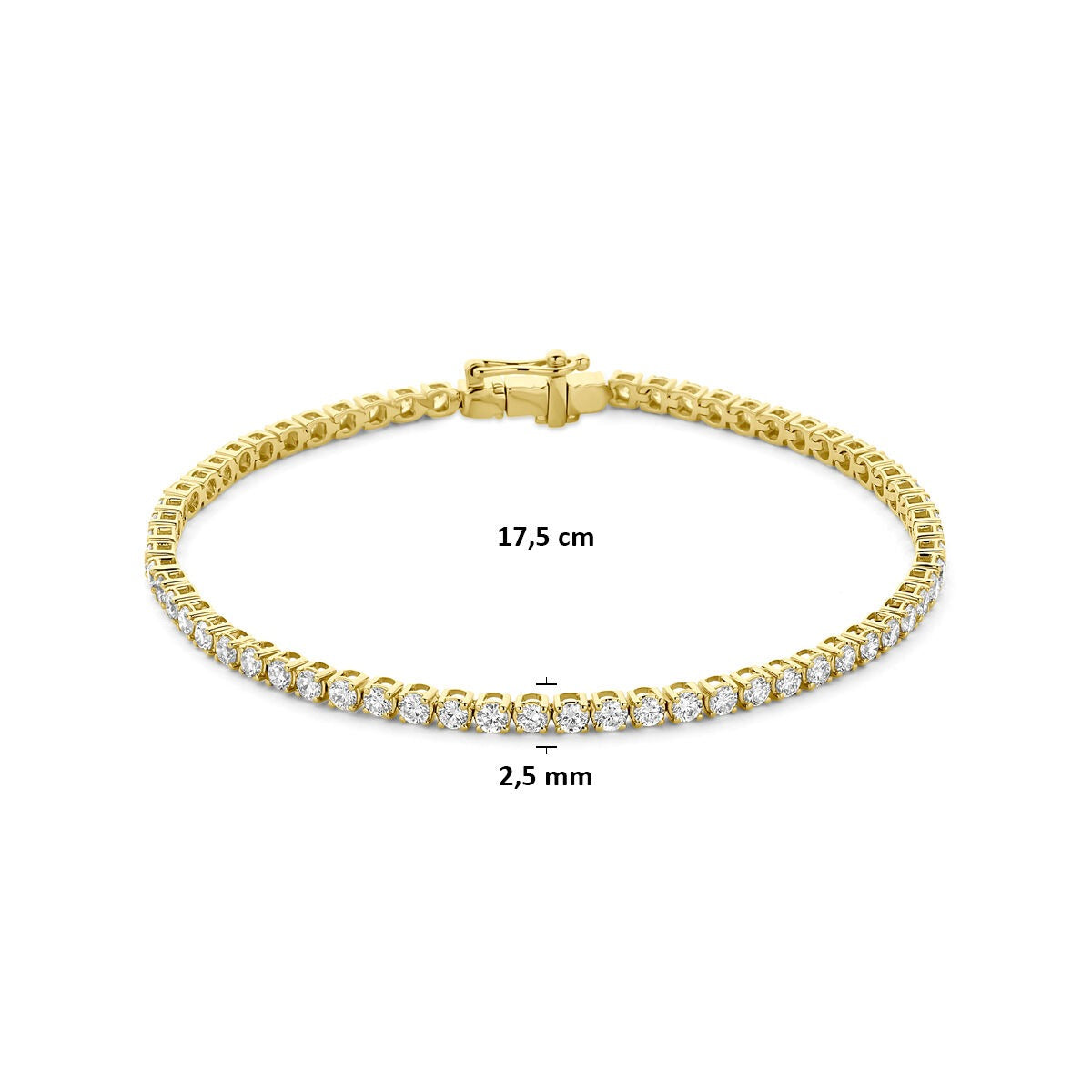 Bracelet de tennis en or 14k avec diamant cultivé en laboratoire