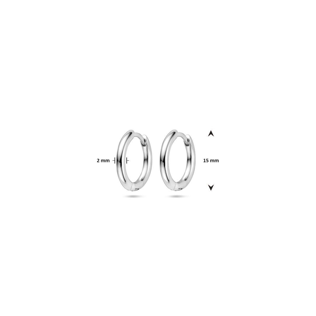 Gerhodineerde 925 zilveren klapoorringen 2 mm