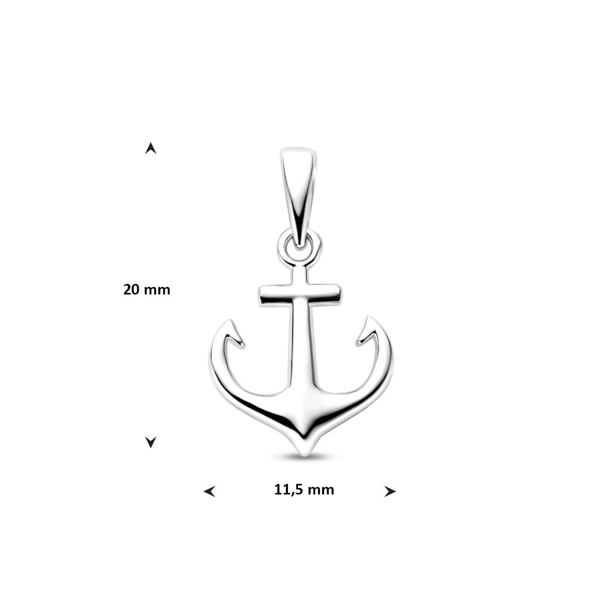 Pendentif ancre en argent – rhodié 925