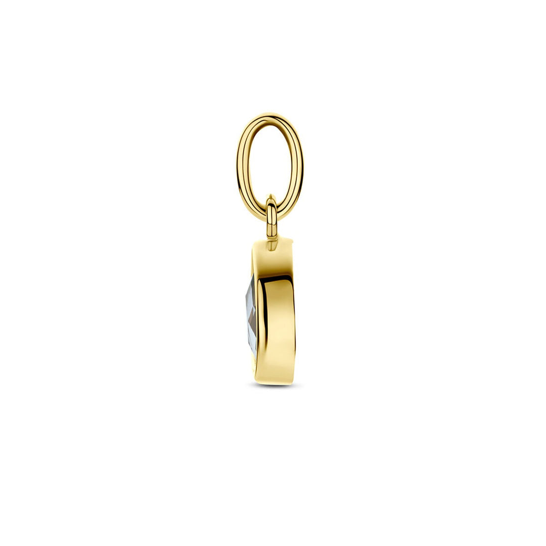 9k Geelgouden hanger met blauwe topaas