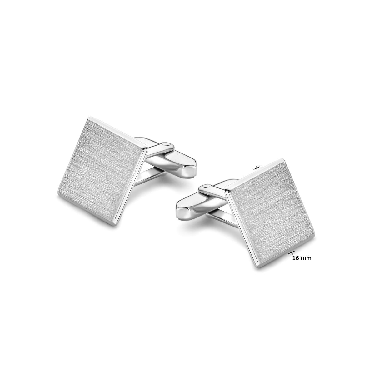 Boutons de manchette en argent – rhodié 925 argent avec finition poli/mat