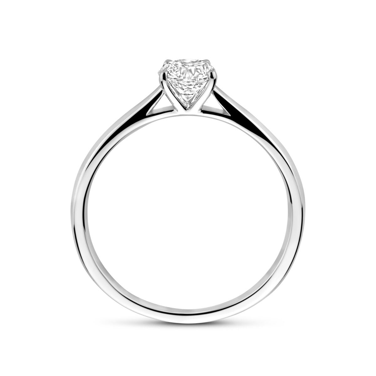 Bague pour femme en or blanc 14k avec diamant de 0.50ct cultivé en laboratoire
