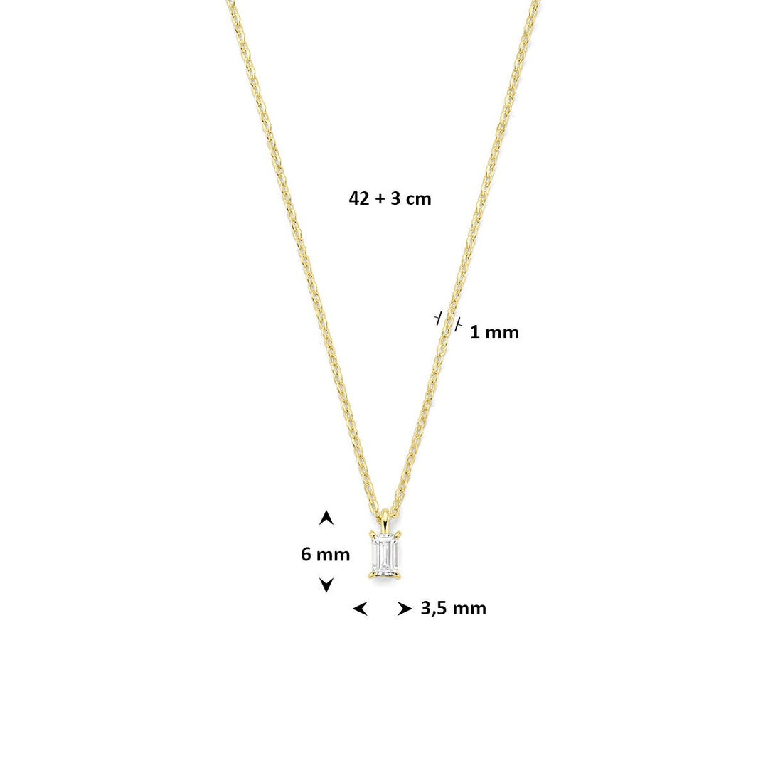 Verguld 925 zilveren collier met zirkonia