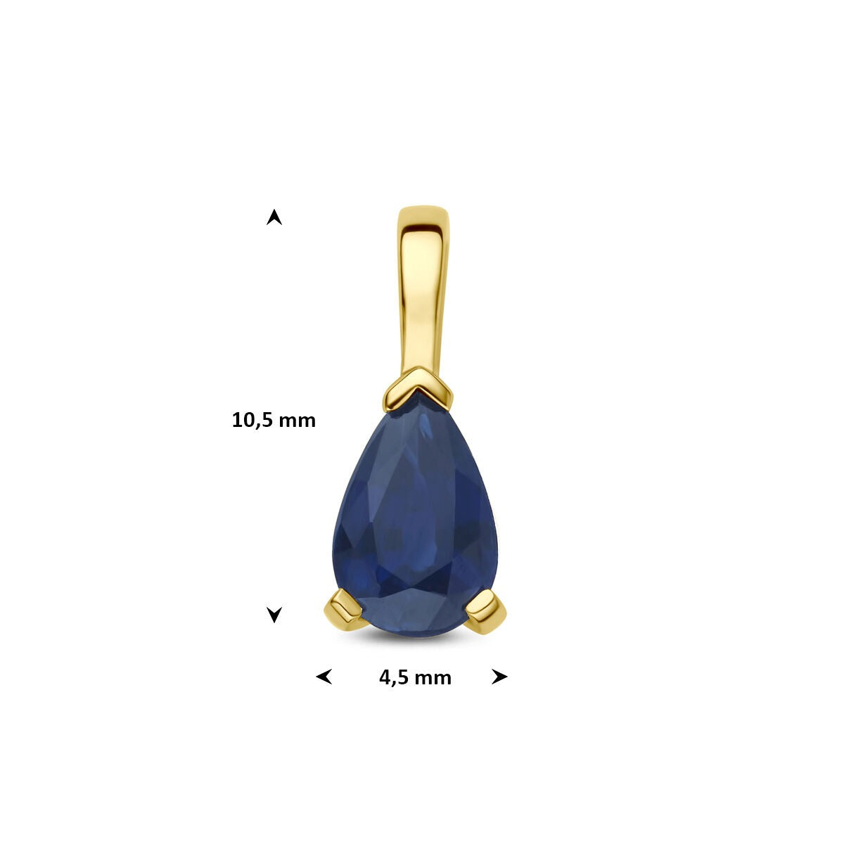 pendentif en or jaune 14k avec saphir
