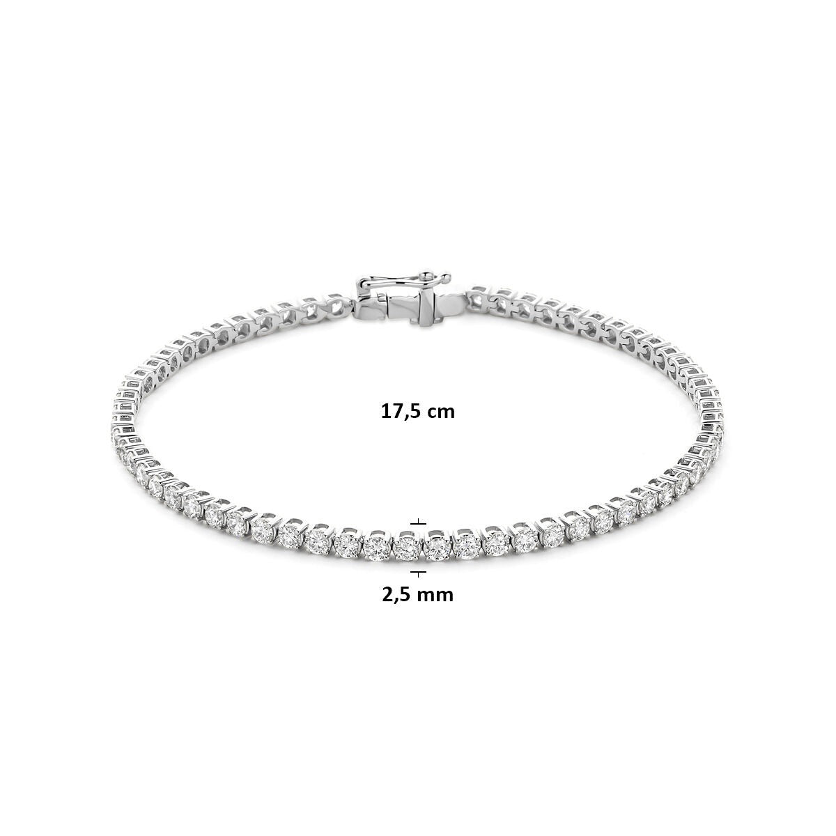Bracelet de tennis en or blanc 14k avec diamant cultivé en laboratoire