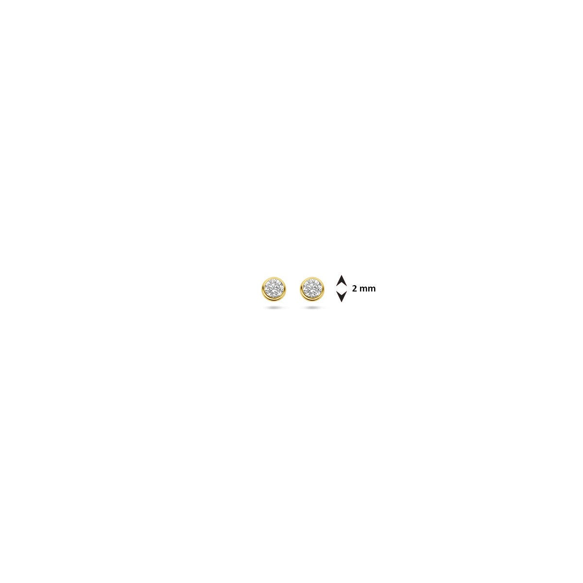 puces d'oreilles en or jaune 9k avec zircone