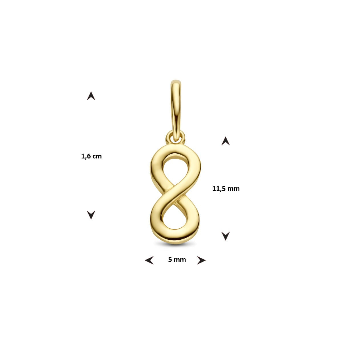 pendentif infini en or jaune 9k – bijou symbolique pour femme pour une connexion éternelle