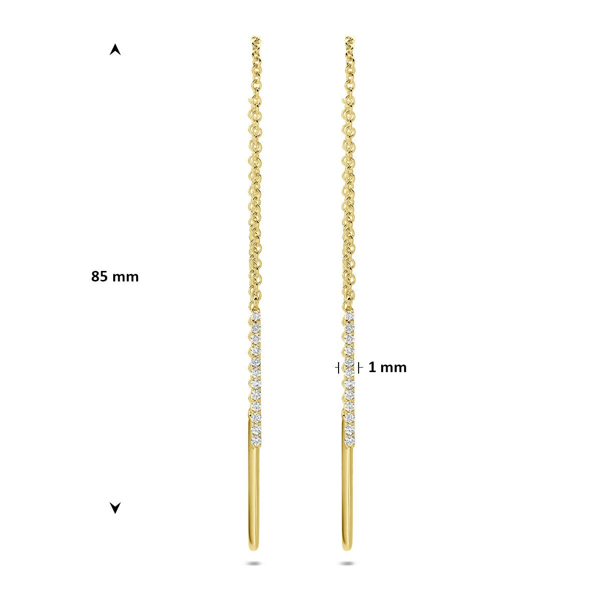 Boucles d'oreilles à poussette en or jaune 14k avec diamant