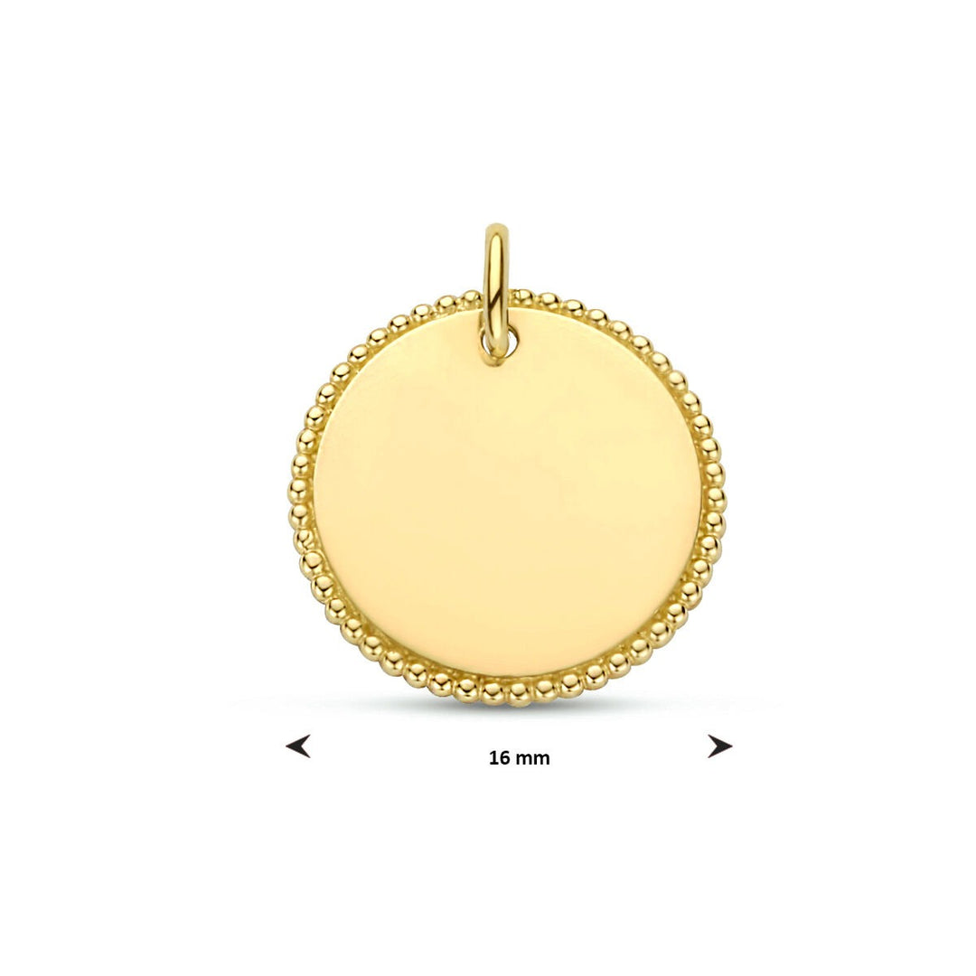 Gouden graveerhanger 9k rond – Graveer Armbanden & Kettingen
