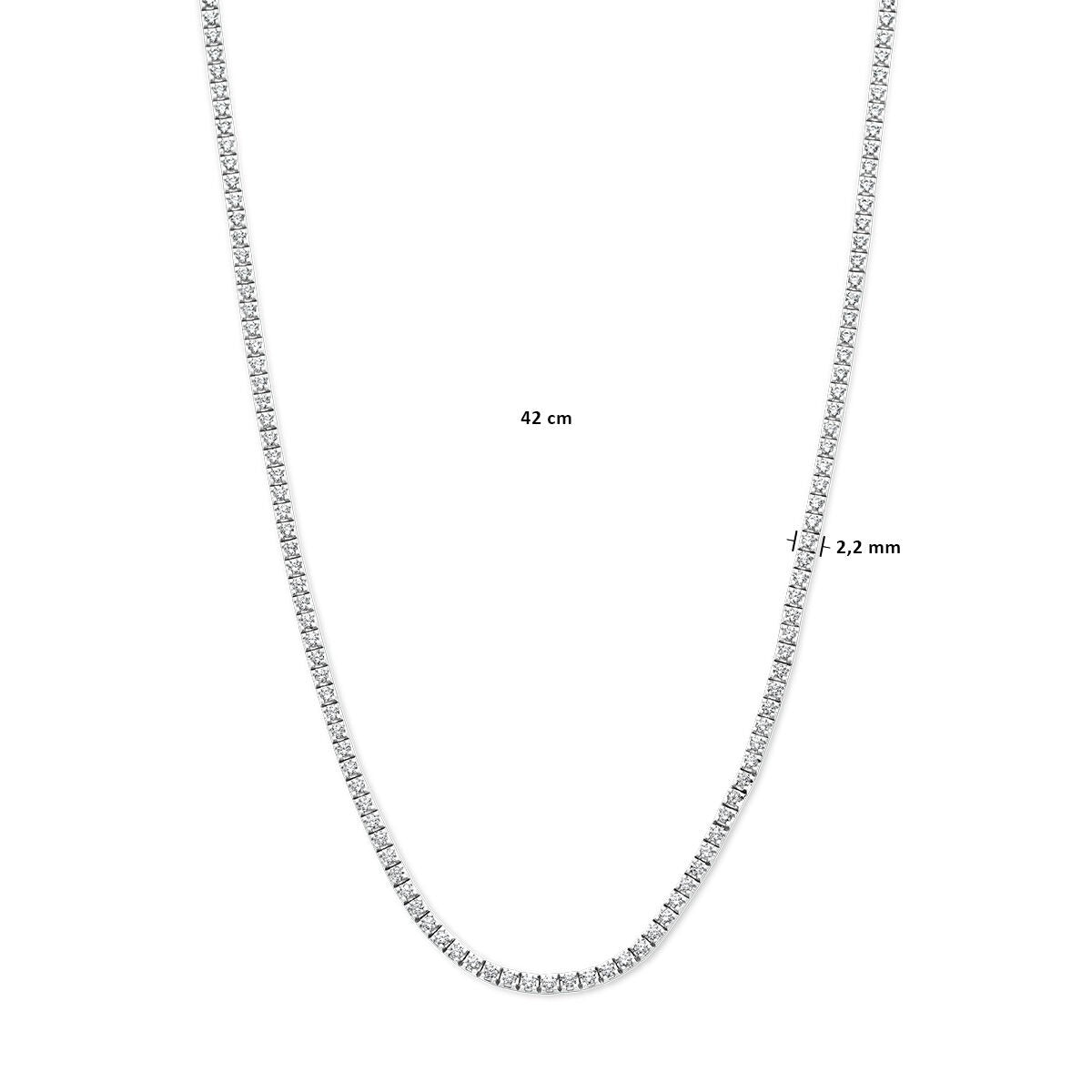 Collier en or blanc 14k avec diamants lab grown de 3.00 ct - taillé en brillant