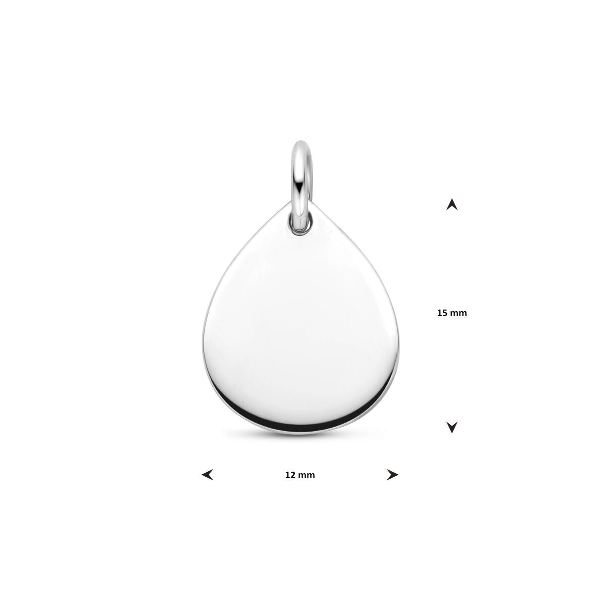 Pendentif goutte en argent rhodié 925 à graver