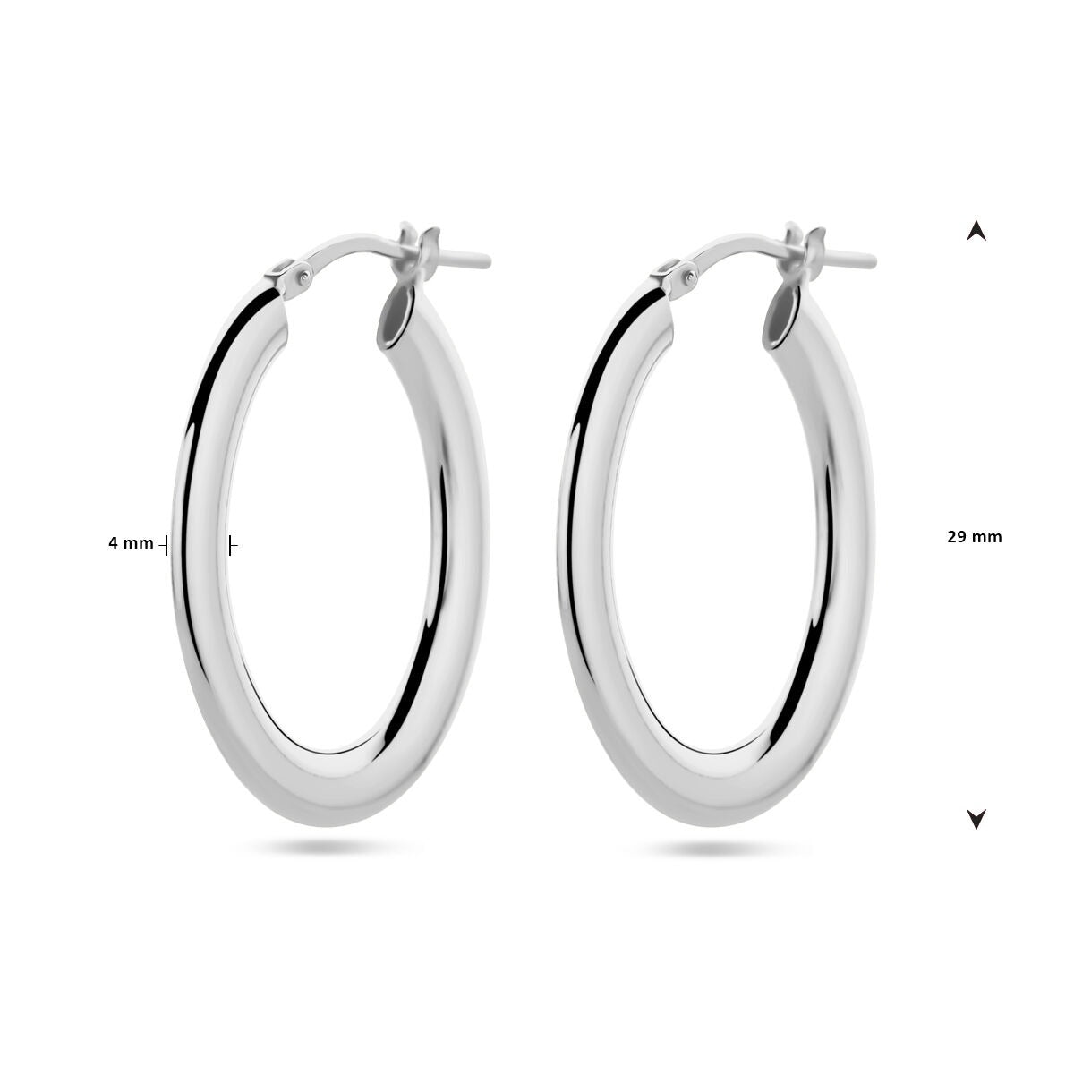 Créoles en argent rhodié 29 mm