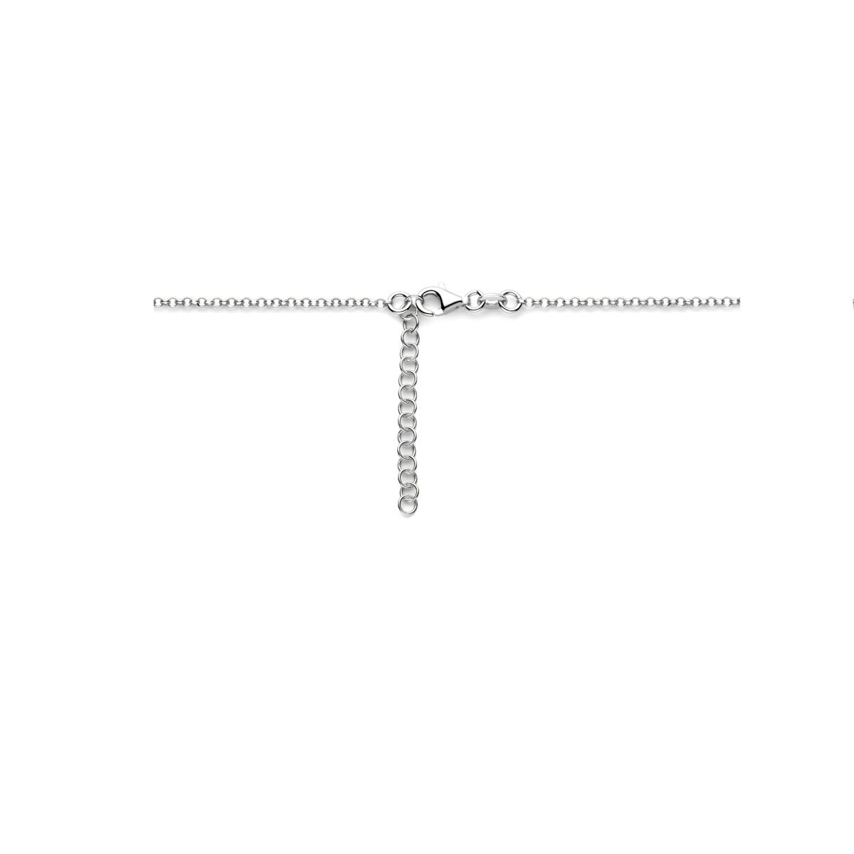 Collier en argent pour femme avec cœurs – collier rhodié 41-45 cm