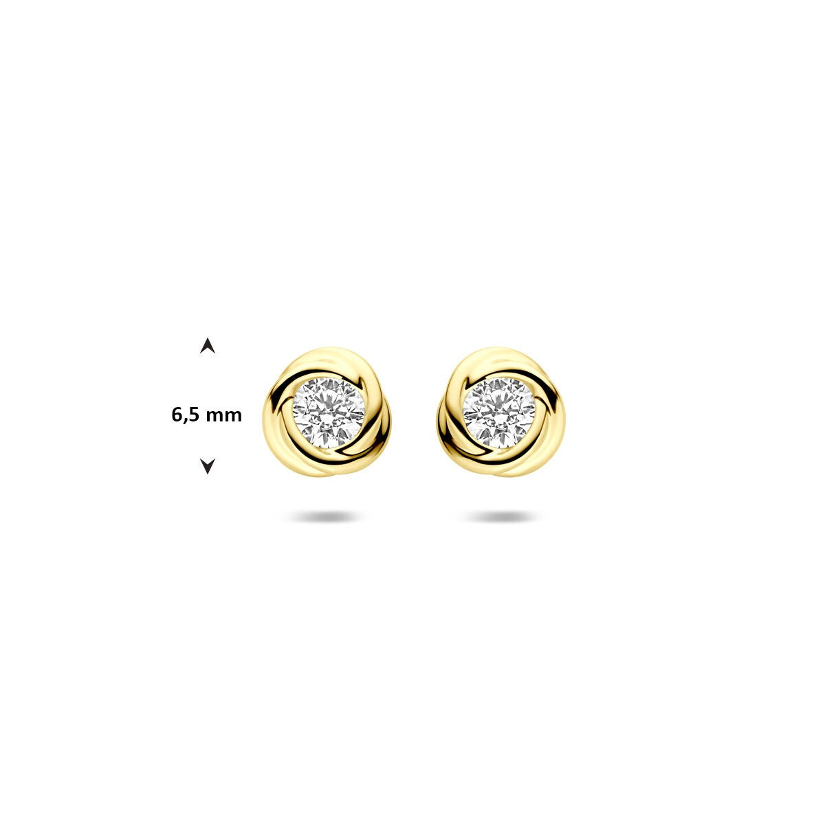 Puces d'oreilles en or 14k avec zircone – Monture solitaire