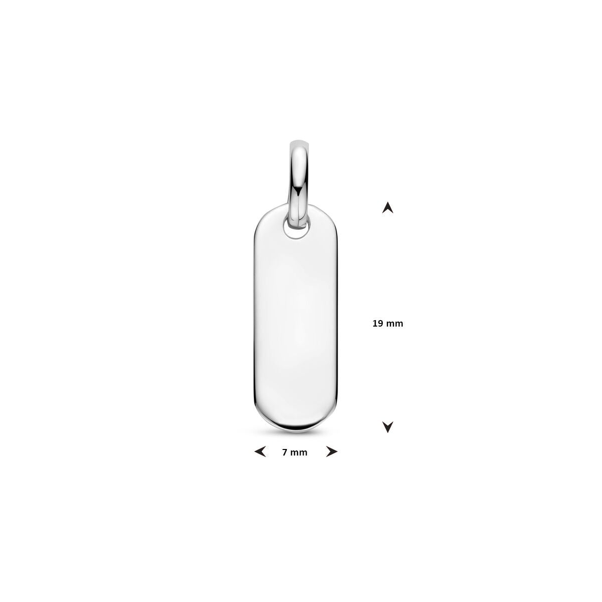 Pendentif en argent – rhodié argent 925 en rectangle élancé
