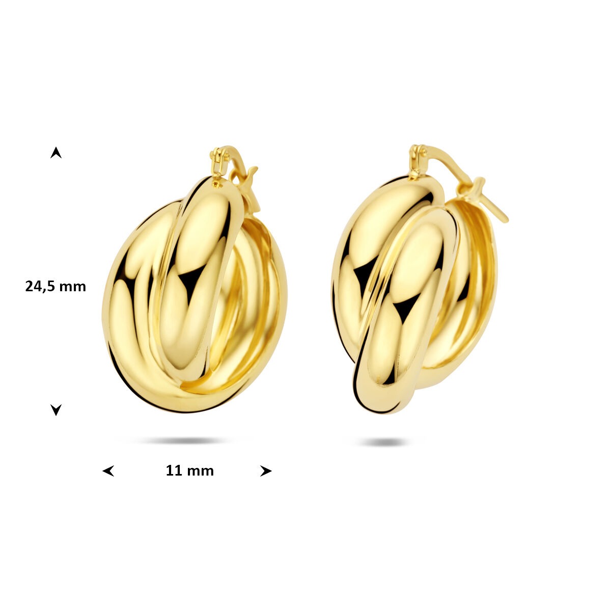 Créoles en argent 925 plaqué or 24.5 x 11 mm