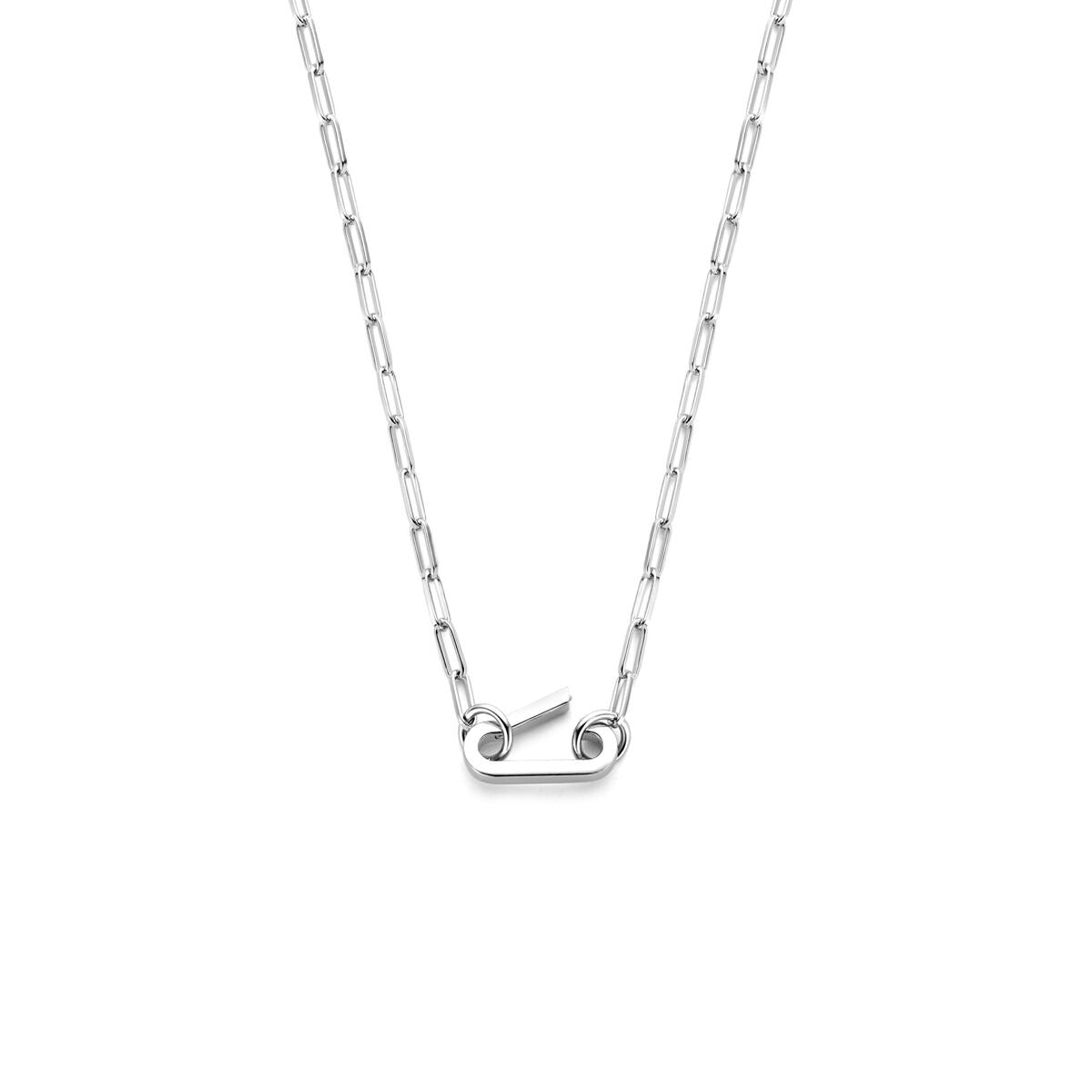 Collier en argent en forme de trombone avec connecteur – rhodié argent 925